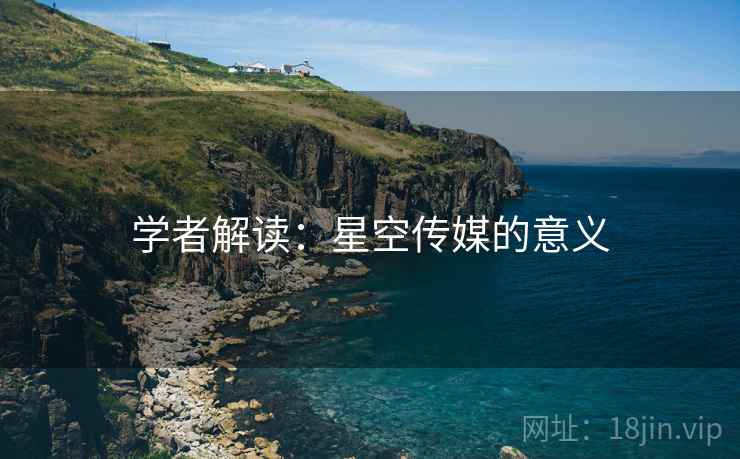 学者解读:星空传媒的意义  第2张 学者解读:星空传媒的意义  第2张