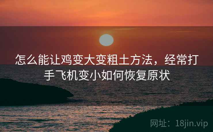 怎么能让鸡变大变粗土方法,经常打手飞机变小如何恢复原状  第1张 怎么能让鸡变大变粗土方法,经常打手飞机变小如何恢复原状  第1张